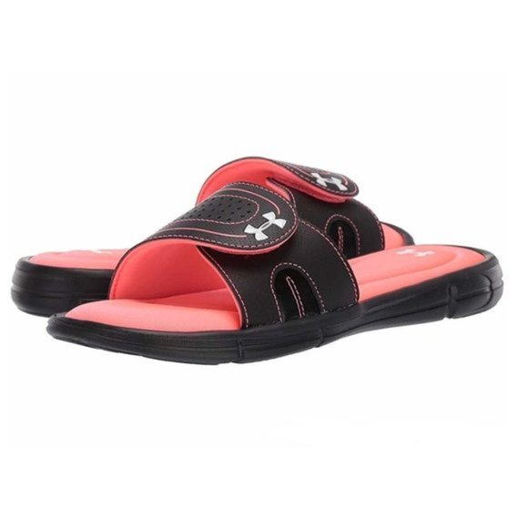 Under Armour UA Ignite VIII Memory Foam Sandals Slides Size 2Y Youth Kids VGC - Picture 1 of 9